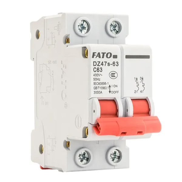 DZ47S-63 MCB Miniature Circuit Breaker 4.5ka ความสามารถในการทำลาย